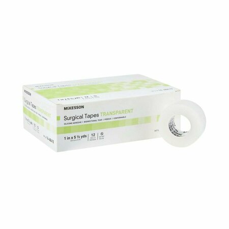 MCKESSON Silicone Medical Tape, 1 Inch x 5-1/2 Yard, Transparent, 12PK 16-48410